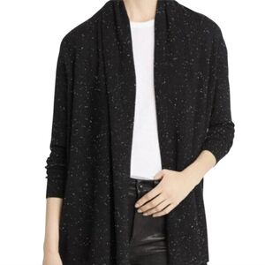 Aritzia Talula Black Speckled Open Wool Blend Cardigan